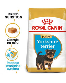 Royal Canin Yorkshire Terrier Puppy 7.5 kg - sucha karma dla młodych psów rasy Yorkshire Terrier + Royal Canin Yorkshire Terrier Adult 500 g