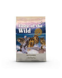 TASTE OF THE WILD Wetlands 24,4 kg (2 x 12,2 kg) sucha bezglutenowa karma dla psów z mięsem kaczki, indyka i przepiórki