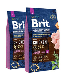 BRIT Premium By Nature Junior Small S 16 kg zestaw (2 x 8 kg)