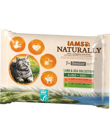 IAMS IAMS Naturally Senior Land & sea collection 4 x 85 g karma mokra dla starszych  kotów
