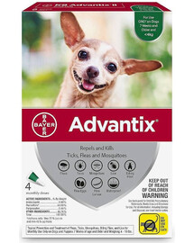 ADVANTIX Roztwór do nakrapiania dla psów do 4 kg (4 x  0,4 ml)