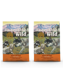 TASTE OF THE WILD High Prairie Puppy 24.4 kg (2 x 12,2 kg) zestaw  z bizonem i pieczonym jeleniem