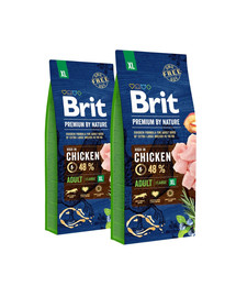 BRIT Premium By Nature Adult Extra Large XL 30 kg zestaw (2 x 15 kg)