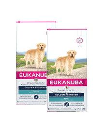 Eukanuba Dog Dry Breed Specific All Golden Retriever Chicken 24kg - sucha karma dla psów rasy Golden Retriever, kurczak 24 kg (2 x 12 kg)