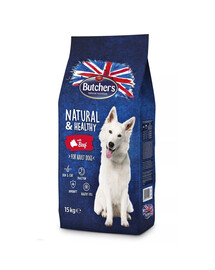 Butcher's Natural&Healthy Dog Dry z Wołowiną 30 kg (2x 15kg) - sucha karma dla psów z Wołowiną