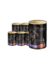 Piper z królikiem  - mokra karma dla psów dorosłych ras dużych i średnich 24x400 g