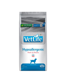 FARMINA VetLife Hypoallergenic Pork Potato dla dorosłych psów alegrików 12kg