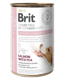 BRIT Veterinary Diet Hypoallergenic Salmon&Pea karma na alergię dla psa 24x400 g