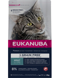 EUKANUBA Grain Free Adult Łosoś 2 kg sucha karma dla kotów dorosłych z łososiem