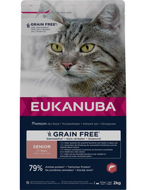 EUKANUBA Grain Free Senior 2 kg dla sucha karma dla starszych kotów z łososiem