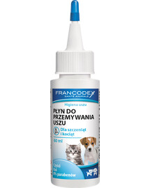 Francodex PL Płyn do czyszczenia uszu dla kociąt i szczeniaków 60 ml