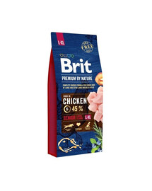 Brit Premium By Nature Senior Large/Extra Large Chicken 15 kg - sucha karma dla starszych psów rasy dużej i olbrzymiej z kurczakiem,15kg
