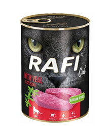 Rafi z cielęciną 400g - mokra karma dla kotów dorosłych, 400g