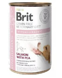 BRIT Veterinary Diet Hypoallergenic Salmon&Pea karma na alergię dla psa, 400 g - mokra karma dla psów, 400 g