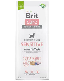 Brit care dog sustainable sensitive insect fish, 12kg - sucha karma dla psów o wrażliwej skórze i sierści, 12 kg