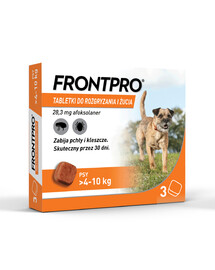 FRONTPRO DOG M tabletki na pchły i kleszcze dla psów 4-10 kg - 3szt