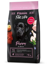 FITMIN Dog For Life Puppy sucha karma dla szczeniąt 12 + 1 kg
