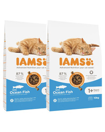 IAMS for Vitality sucha karma dla dorosłych kotów z rybami oceanicznymi 20 kg (2 x 10 kg)