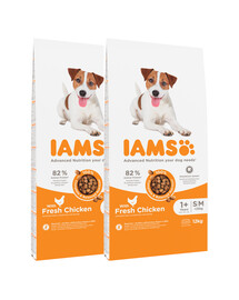 IAMS ProActive Health Adult Small & Medium Breed Chicken 24 kg (2 x 12 kg) - sucha karma dla dorosłych psów małych i średnich ras