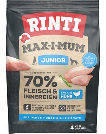 RINTI MAX-I-MUM Junior Chicken sucha karma z kurczakiem dla szczeniąt 4 kg