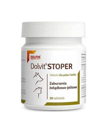 Dolfos Dolvit STOPER 30 tabl. - tabletki na zaburzenia żołądkowo-jelitowe dla psów i kotów