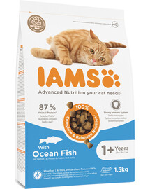 IAMS for Vitality sucha karma dla dorosłych kotów z rybami oceanicznymi 1,5 kg
