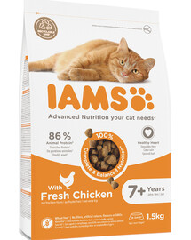 IAMS For Vitality Cat Senior Chicken karmasucha  dla starszych kotów z kurczakiem 1.5 kg