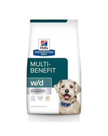 HILL'S Prescription Diet Diabetes Care w/d Canine 4 kg dla psów ze skłonnością do nadwagi / po kastracji + 1 puszka mokrej karmy Hill's GRATIS