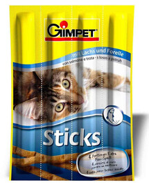 GIMPET Sticks kabanosy dla kotów 4 szt. łosoś&pstrąg