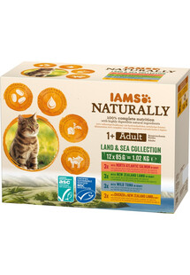 IAMS Naturally Adult Land&sea collection 4 x 85 g - mokra karma dla dorosłych kotów