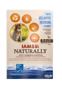 IAMS Naturally Adult Cat with North Atlantic Herring in Gravy 85 g - mokra karma dla kota