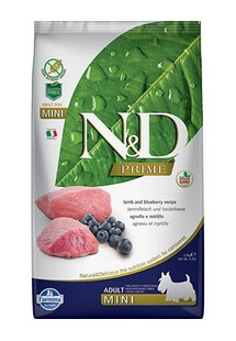 Farmina N&D Prime Dog Lamb Blueberry Adult Mini 14 kg - sucha karma dla dorosłych psów małych ras Jagnięcina z borówką 14 kg (2 x 7 kg)