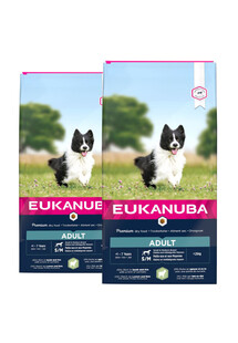 Eukanuba Dog Dry Base Adult Small & Medium Breeds Lamb & Rice 24kg - sucha karma dla psów jagnięcina z ryżem 24 kg (2 x 12 kg)