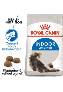 ROYAL CANIN Indoor Long Hair 10 kg granule pro kočky žijící uvnitř a zdravou srst