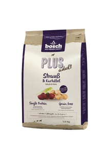 Bosch PetFood Bosch Plus Soft Struś I Ziemniaki 12.5 kg - sucha karma dla psów z wrażliwym żoładkiem struś i ziemniaki  + przysmaki treningowe ze strusiem 300 g