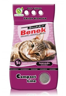 Certech Super Benek Compact Line Lavender 10 l x 2 -  drobny żwirek dla kotów o zapachu lawendy (20 l)