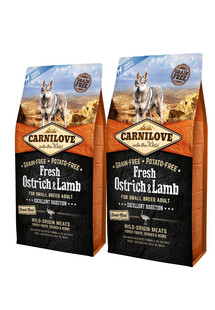 Carnilove Fresh Ostrich & Lamb For Small Breed Adult 2 x 6 kg - sucha karma dla dorosłych psów rasy małej struś jagnięcina 2 x 6kg