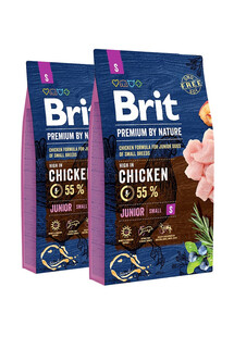 BRIT Premium By Nature Junior Small S 16 kg zestaw (2 x 8 kg)