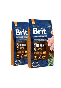 BRIT Premium By Nature Senior Small Medium S+M 16 kg zestaw  (2 x 8 kg)