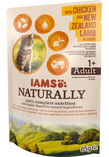 IAMS Naturally z kurczakiem i jagnięciną nowozelandzką w sosie 85 g - mokra karma dla kotów