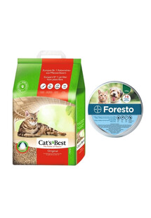 JRS Cat's Best Eco Plus 10 l + BAYER FORESTO Obroża dla kota i psa przeciw kleszczom i pchłom poniżej 8 kg