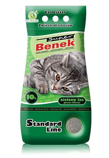 Super Benek Standard Line Żwirek Dla Kotów Zielony Las 20L - żwirek dla kotów o zapachu zielonego lasu 2x 10l