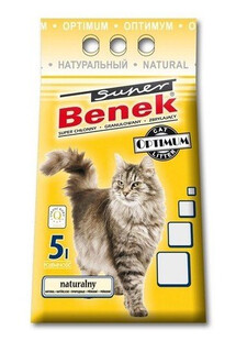 Super Benek OPTIMUM Naturalny 10L - bezzapachowy żwirek naturalny dla kota, 2x 5L