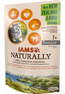 IAMS Naturally Lamb in Gravy Senior mokra karma dla starszych kotów z jagnięciną nowozelandzką w sosie 85g