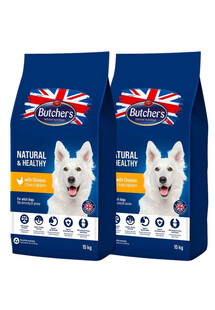 Butcher's Natural&Healthy Dog Dry z Kurczakiem 15 kg x 2