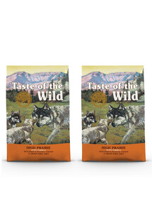 TASTE OF THE WILD High Prairie Puppy 24.4 kg (2 x 12,2 kg) zestaw  z bizonem i pieczonym jeleniem