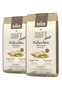 BOSCH Soft Kurczak & Banan, sucha karma dla dorosłych wrażliwych psów 25 kg (2 x 12,5 kg)