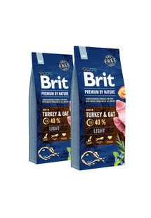 BRIT Premium By Nature Light 30 kg zestaw  (2 x 15 kg)