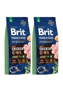 BRIT Premium By Nature Junior Extra Large XL 30 kg zestaw  (2 x 15 kg)