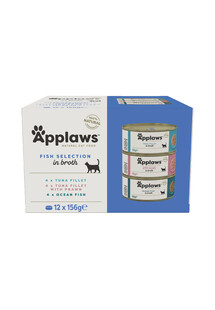 Applaws Cat Tin 12x156g Fish Selection in Broth Multipack